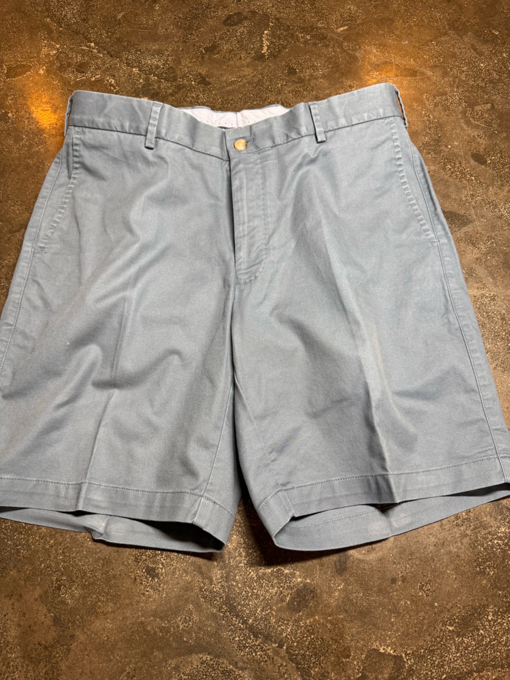 Peter Millar Slate Blue Flat Front Shorts Pima Cotton SZ 33